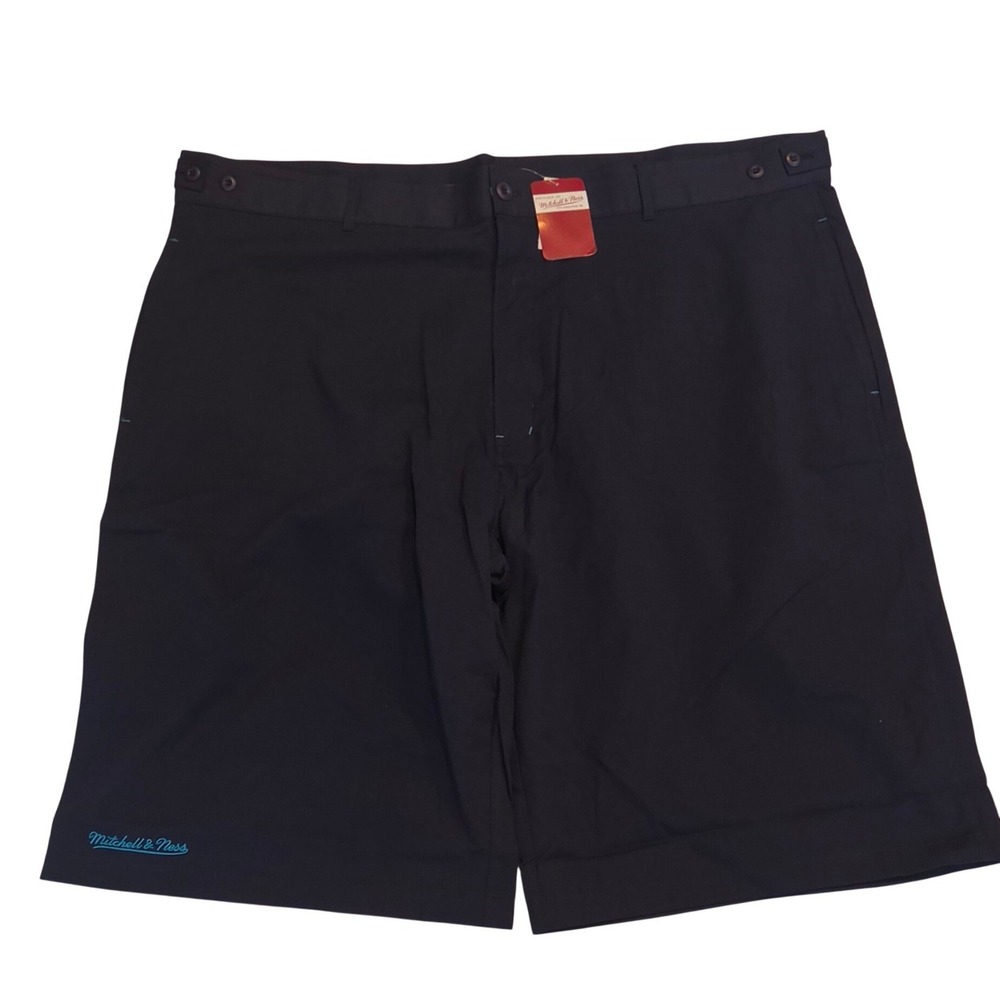Mitchell & Ness Chino Shorts Mens 4XL Navy Tennis Patch Teal Script, NWT